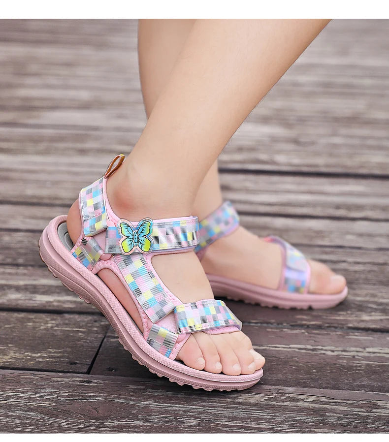 Summer Children Sandals Baby Girls Toddler Soft Non-Slip Shoes Baby Cute Pearl Princess Dance Kids
