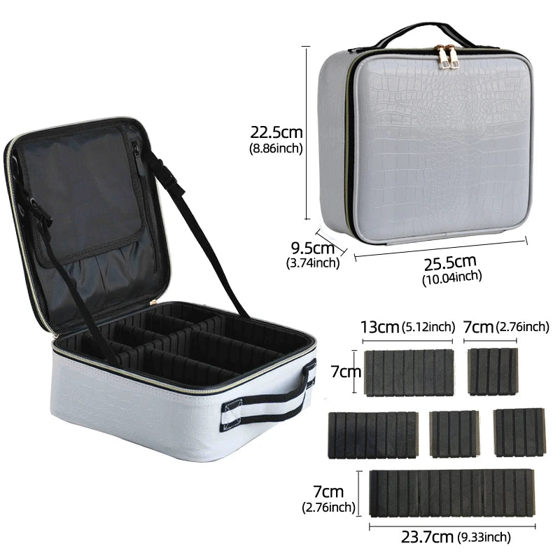 Travel Makeup Organizer Case – Portable Zipper Storage