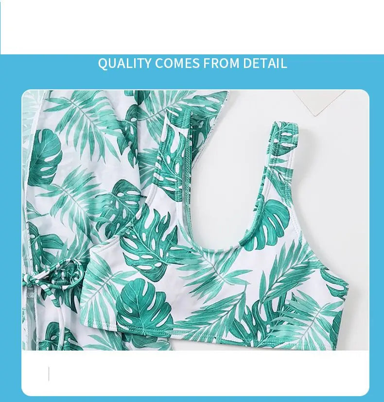 Girls 3-Piece Swimsuit Set — Bikini, Briefs and Cover-Up