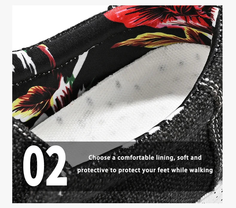 Men’s Canvas Slip – on Loafers – Lightweight Casual Shoes – Black – 39