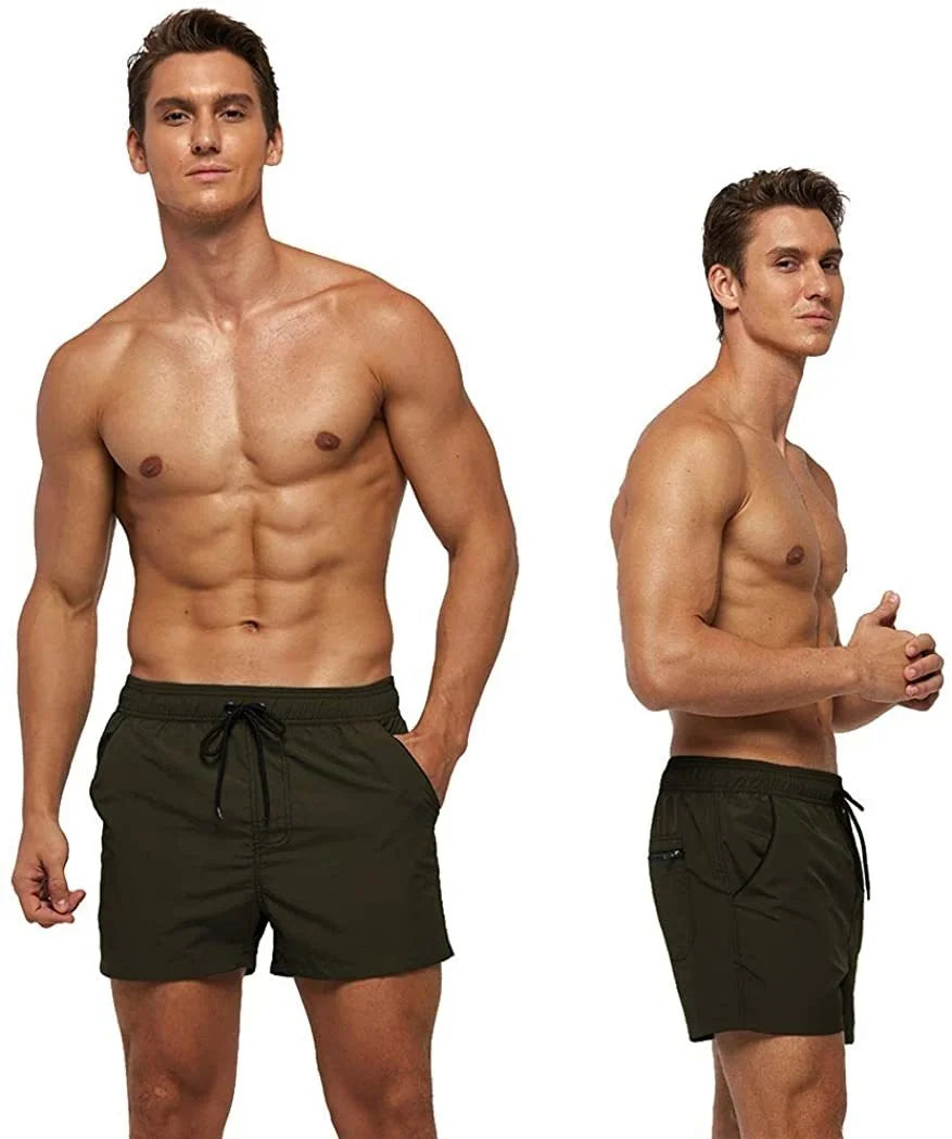 Men’s & Teens’ Quick-Dry Swim Shorts – Elastic Waist with Mesh Lining