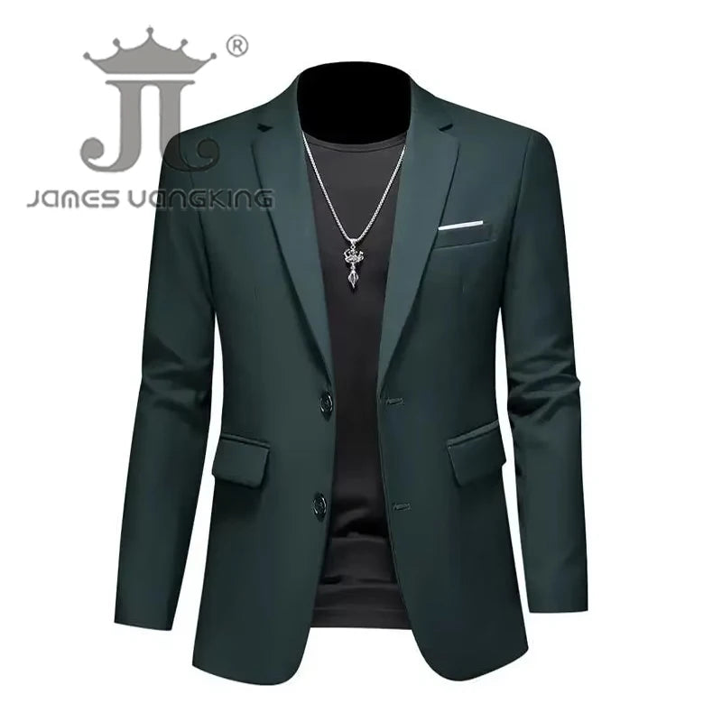 Men’s & Teens Solid Color Single-Button Blazer – Formal & Semi-Formal