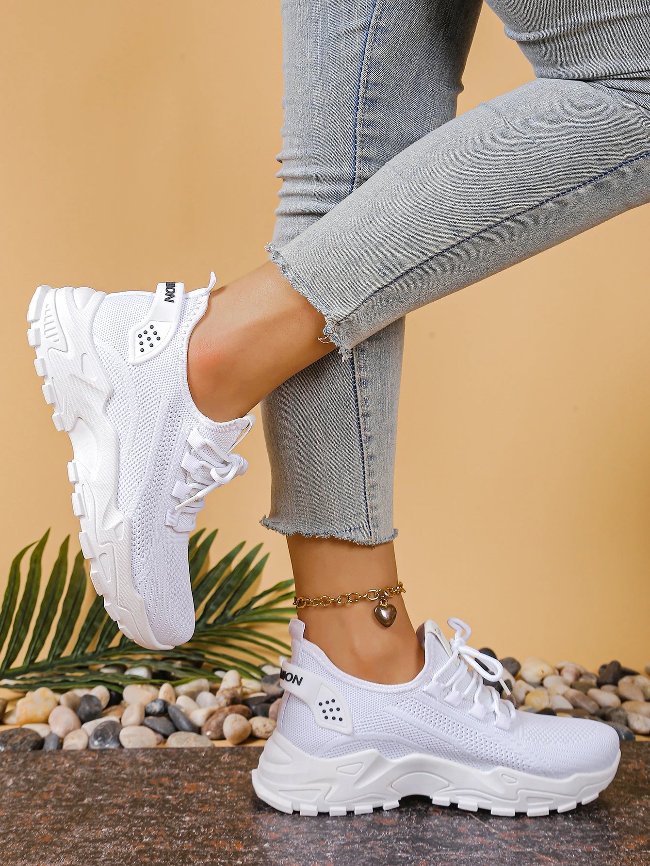 Women's peek-a-boo mesh Leopard print sneakers