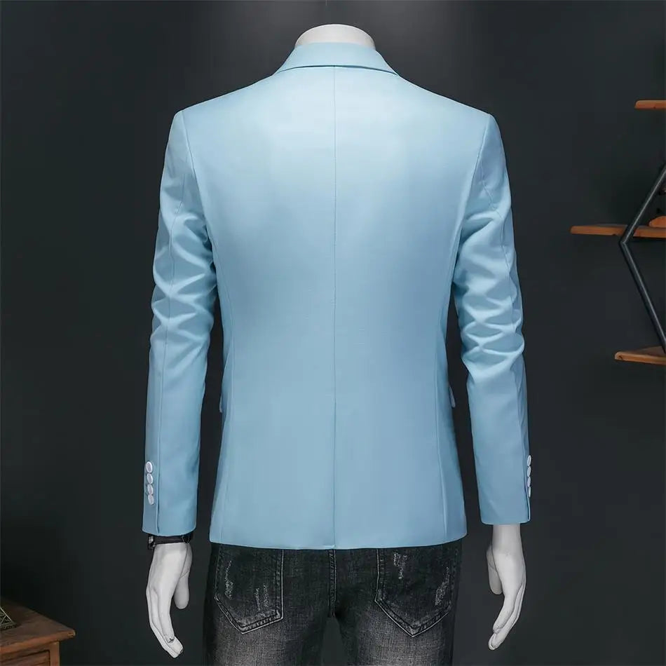 Men’s & Teens Solid Color Single-Button Blazer – Formal & Semi-Formal