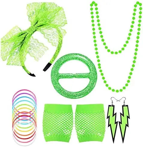 Women’s 80s Neon Accessory Set