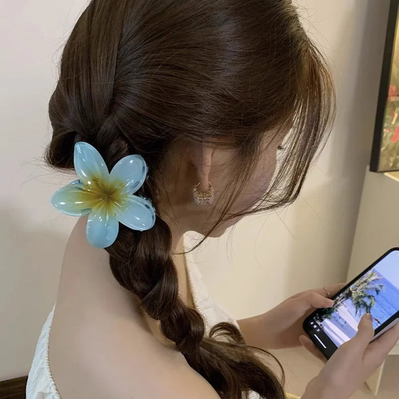 Tropical Flower Hair Claw Clip – Gradient Color