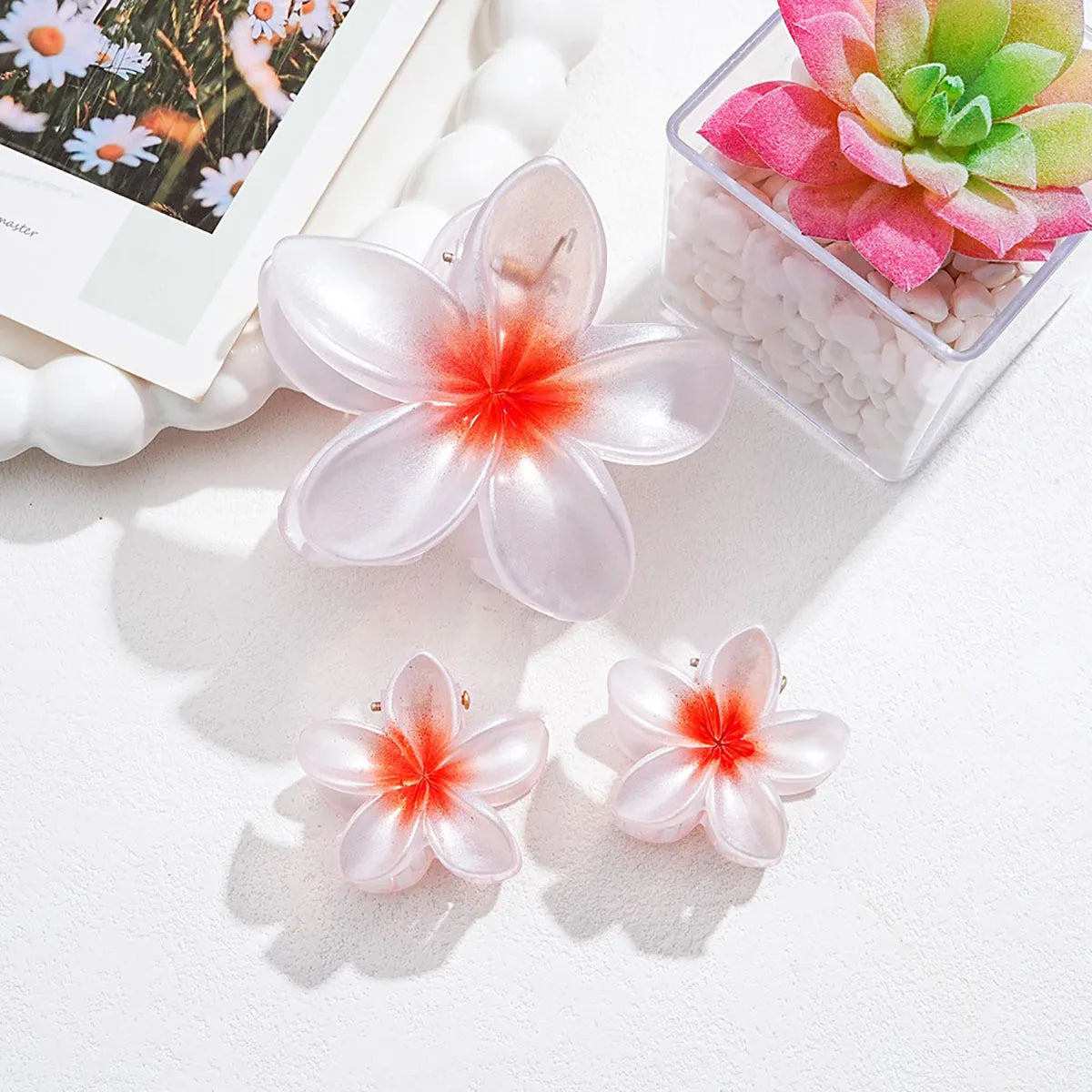 3-Piece Tropical Flower Hair Claw Clip Set