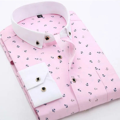 Men’s Long Sleeve Pattern Dress Shirt – Smart Casual