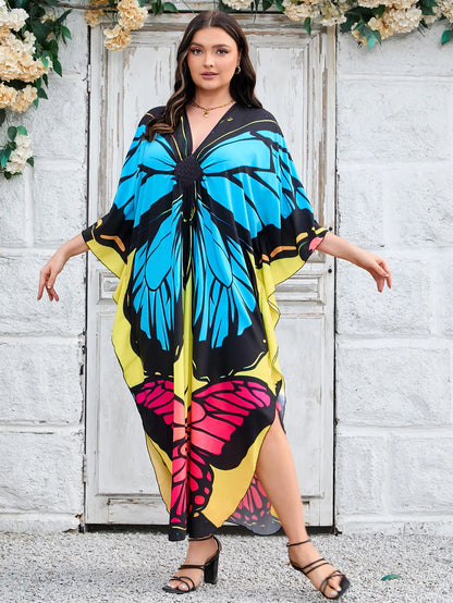 Women’s Flowing Caftan Cover-Up – Beach & Poolside Elegance