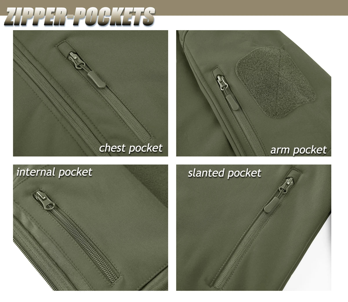 Men’s Waterproof Softshell Fleece Jacket – Hooded, Multi-Pocket, Outdoor Ready