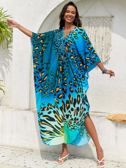 Women’s Flowing Caftan Cover-Up – Beach & Poolside Elegance