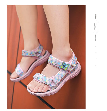 Summer Children Sandals Baby Girls Toddler Soft Non-Slip Shoes Baby Cute Pearl Princess Dance Kids