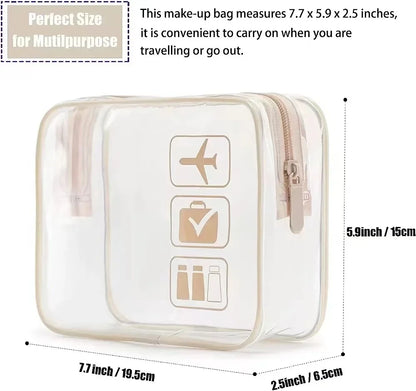 Clear PVC Travel Toiletry Bag – Zip Pouch for Cruise & Air Travel
