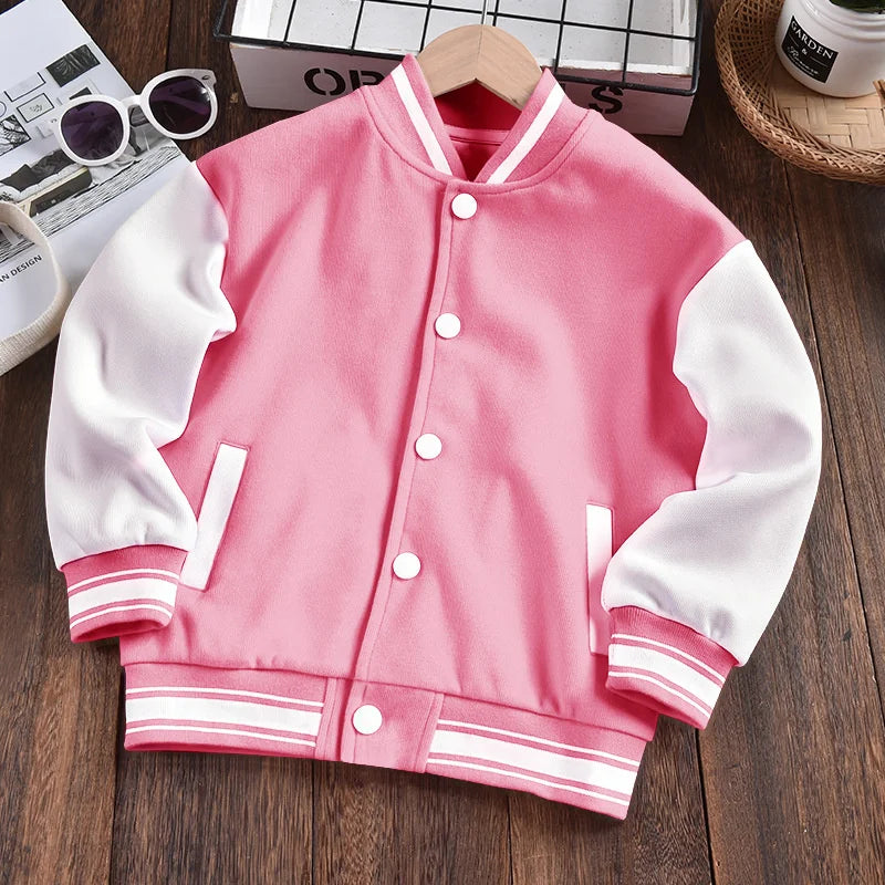 Kids’ Varsity Letterman Jacket – Lightweight Spring/Fall Outerwear