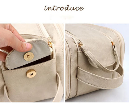 Large Travel Makeup Organizer Bag – Double Zipper Storage