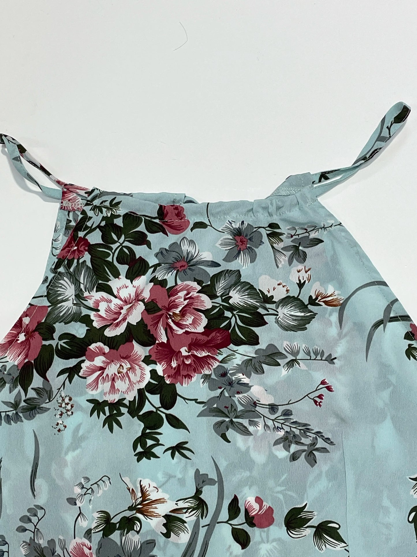 Women’s Floral High-Slit Halter Dress – Sleeveless, Summer Maxi