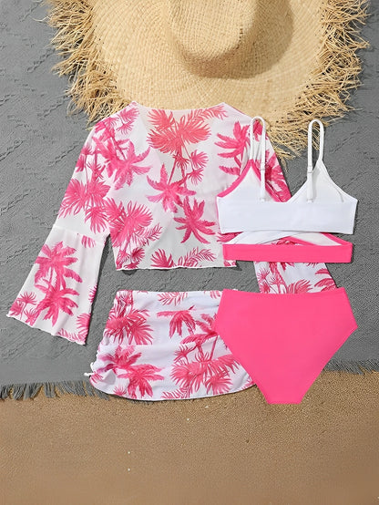 Girls’ 4-Piece Tropical Breeze Swim Set