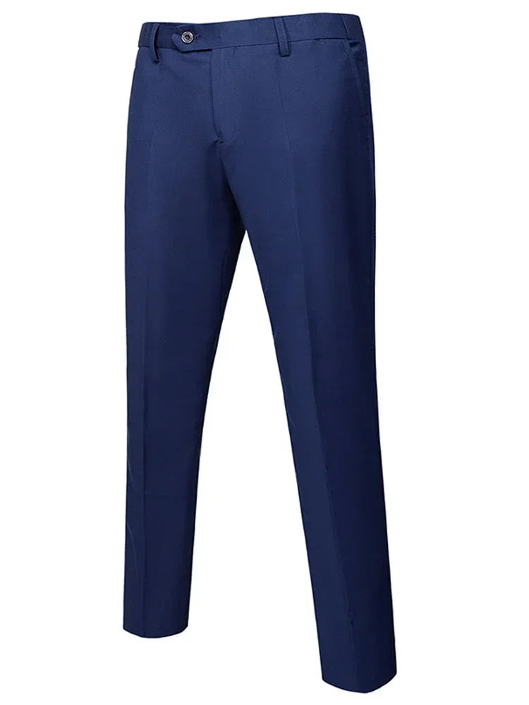 Solid Formal Tailored Suit Trousers