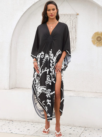 Women’s Flowing Caftan Cover-Up – Beach & Poolside Elegance