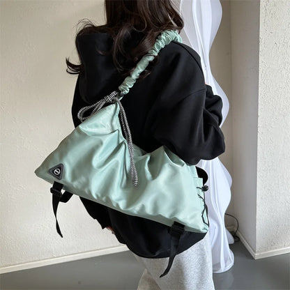 Women’s Ruched Gym Bag – Shoe Pocket, Wet Compartment & Yoga Mat Strap