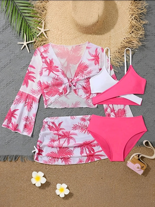 Girls’ 4-Piece Tropical Breeze Swim Set
