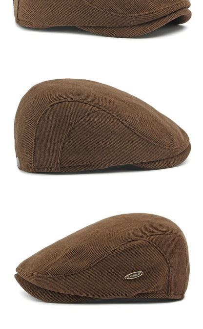 Men’s Adjustable Corduroy Flat Cap – Classic Casual Style