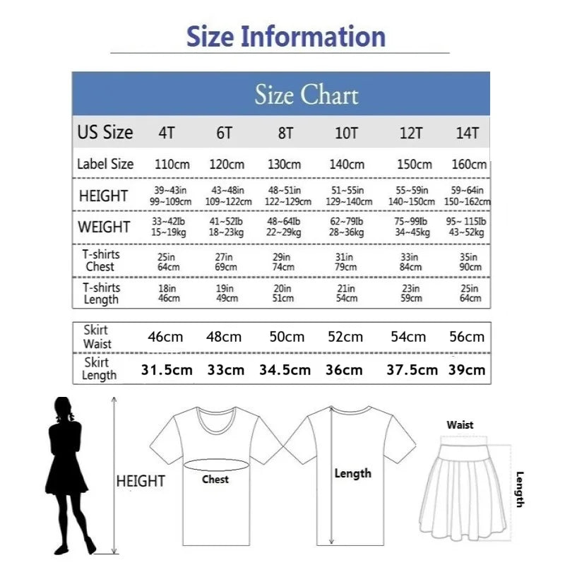 Girls’ T-Shirt & Plaid Skirt Set – 2 Piece Outfit