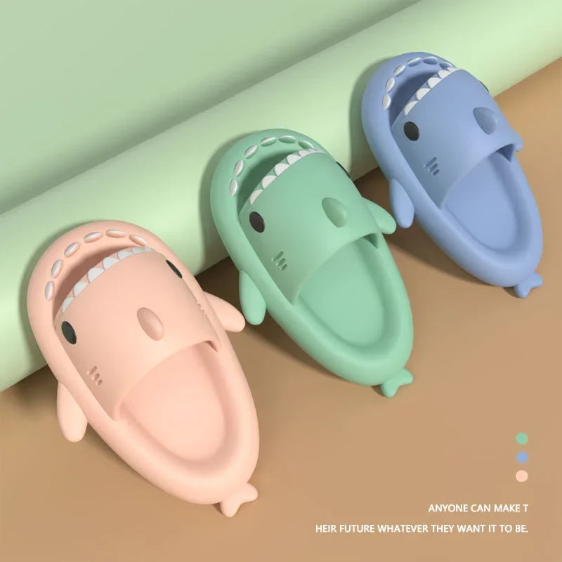 Kids Shark Slide Sandals – Soft Non-Slip Summer Slippers