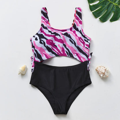 UV Baby Girl Swimsuit Two Piece Swimming Jumpsuit Ruffles Bathing Suit Summer Sleeveless Kids Swimwear for Girls 3-10 Years
