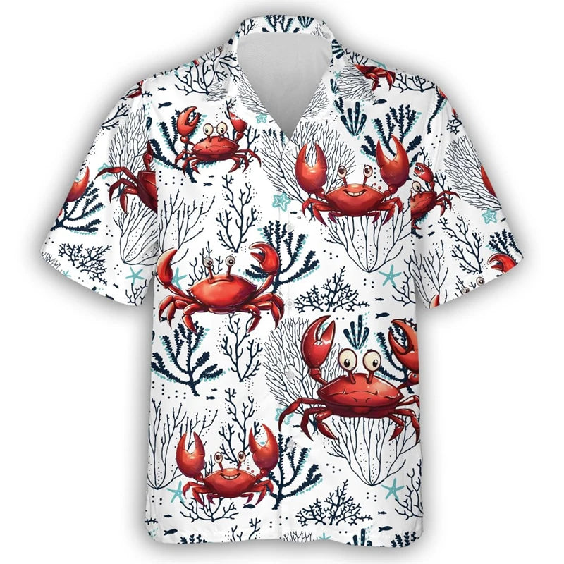 Men’s & Teens’ Coastal Print Button-Up Shirt – Vacation Ready