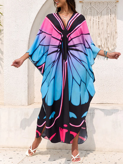Women’s Flowing Caftan Cover-Up – Beach & Poolside Elegance