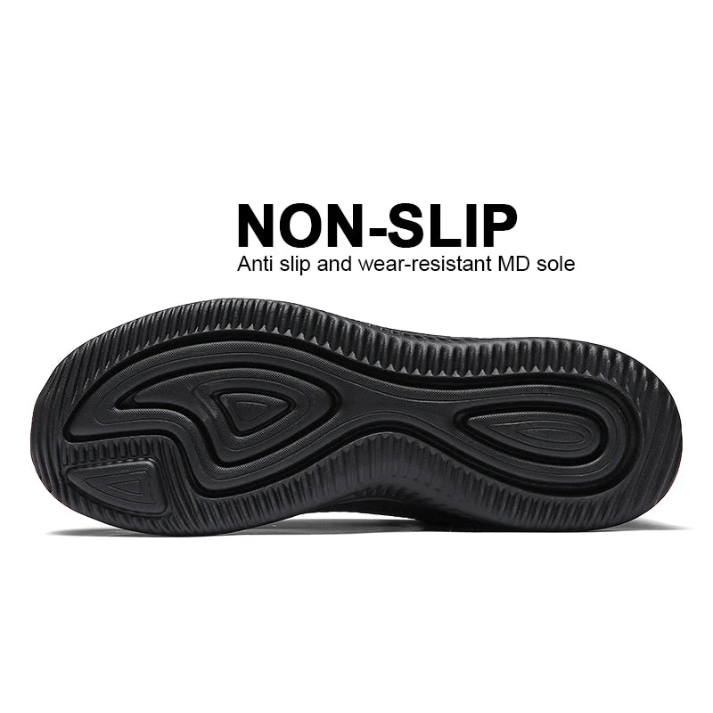 Men’s Knit Running Sneakers – Lightweight Breathable Trainers – Red – 39