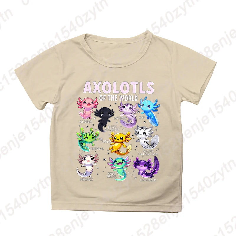 Kids’ Axolotl Graphic Tee – Soft, Comfy Crewneck