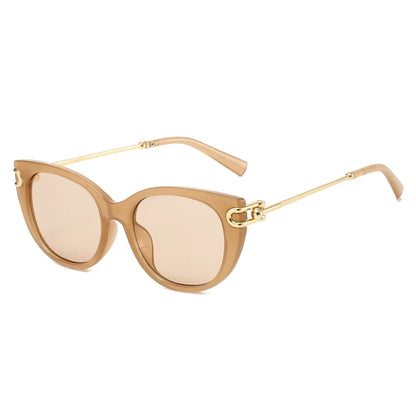 Two-Tone Square UV400 Sunglasses with Silver Accents