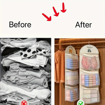 Three-Tier Hanging Mesh Travel Organizer – Space-Saving Storage
