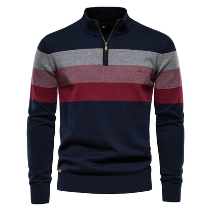 Men’s Quarter-Zip Mock Neck Knit Pullover – Long Sleeve