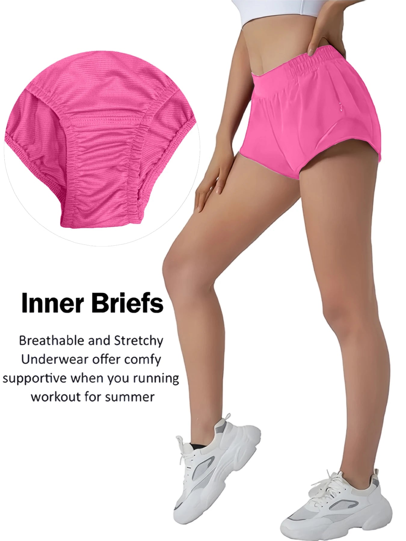 Women’s Quick-Dry Athletic Shorts – High Waist, Zipper Pockets