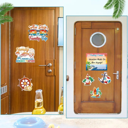 7-Piece Family Cruise Cabin Door Magnet Set with Dry-Erase Board