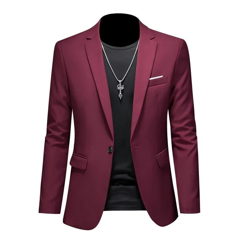 Men’s & Teens Solid Color Single-Button Blazer – Formal & Semi-Formal