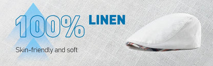 Men's Linen Flat Cap – Lightweight Newsboy Style
