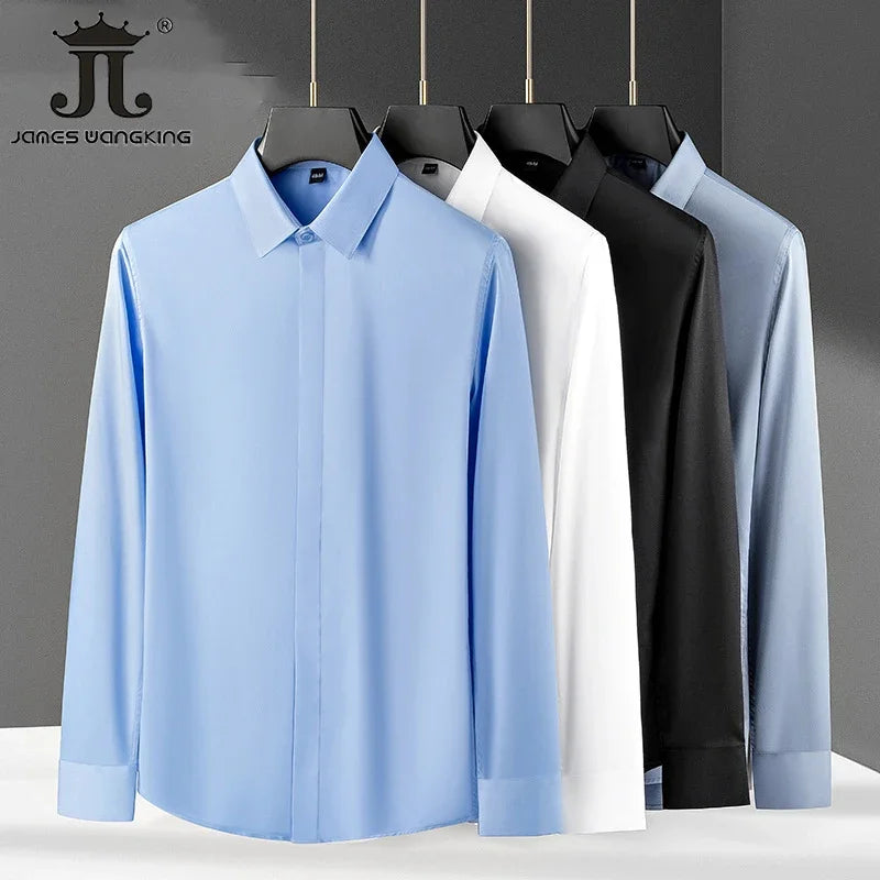 Men’s & Teens Premium Long-Sleeve Formal Dress Shirt – Easy-Care Broadcloth