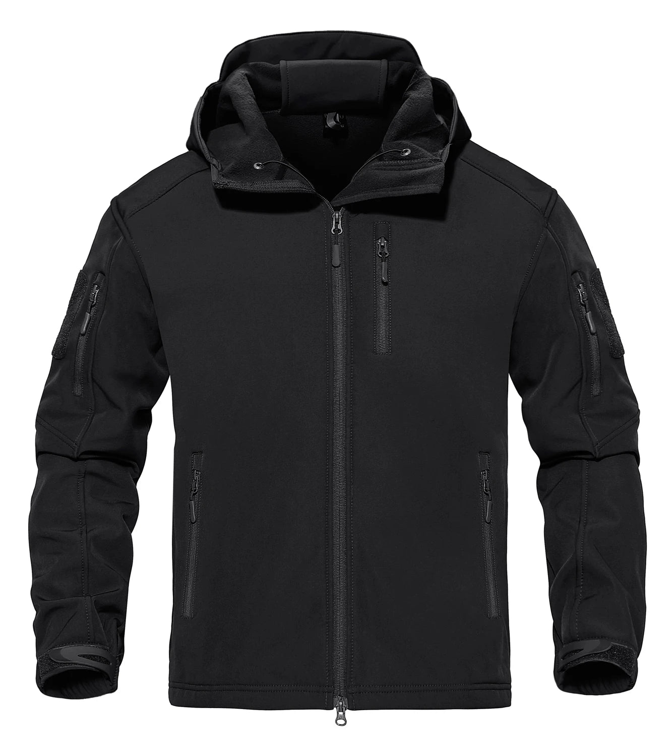 Men’s Waterproof Softshell Fleece Jacket – Hooded, Multi-Pocket, Outdoor Ready
