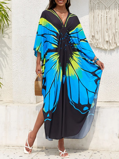 Women’s Flowing Caftan Cover-Up – Beach & Poolside Elegance