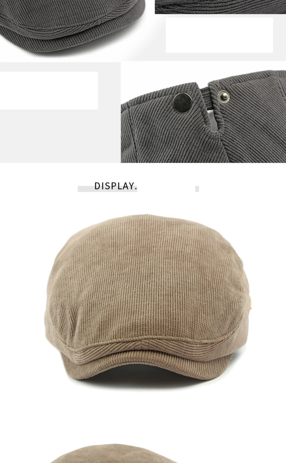 Men’s Adjustable Corduroy Flat Cap – Classic Casual Style