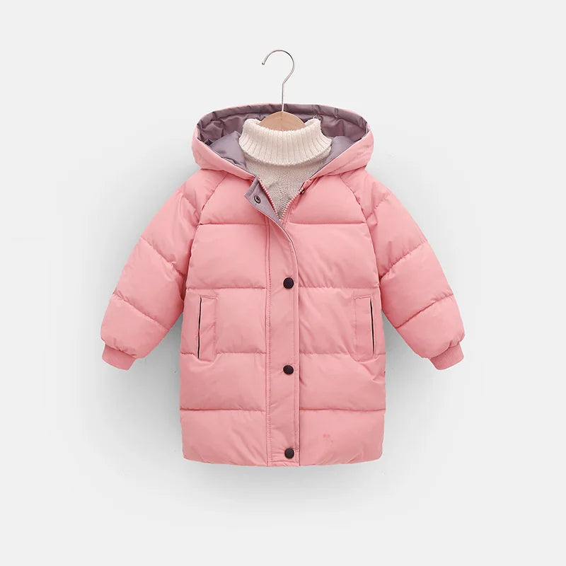 Kids Hooded Puffer Jacket – Warm, Lightweight, Zip Front (Unisex)