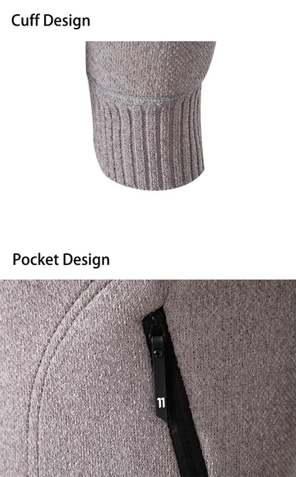 Men’s Stand-Collar Zip Knit Cardigan – Thick, Warm, Everyday Layer