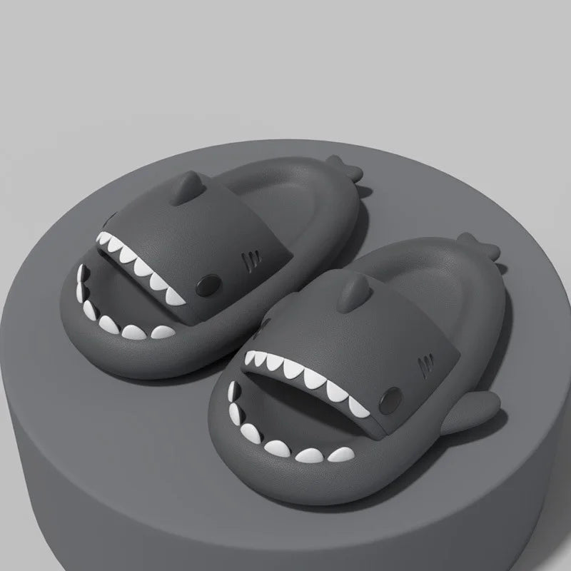 Kids Shark Slide Sandals – Soft Non-Slip Summer Slippers