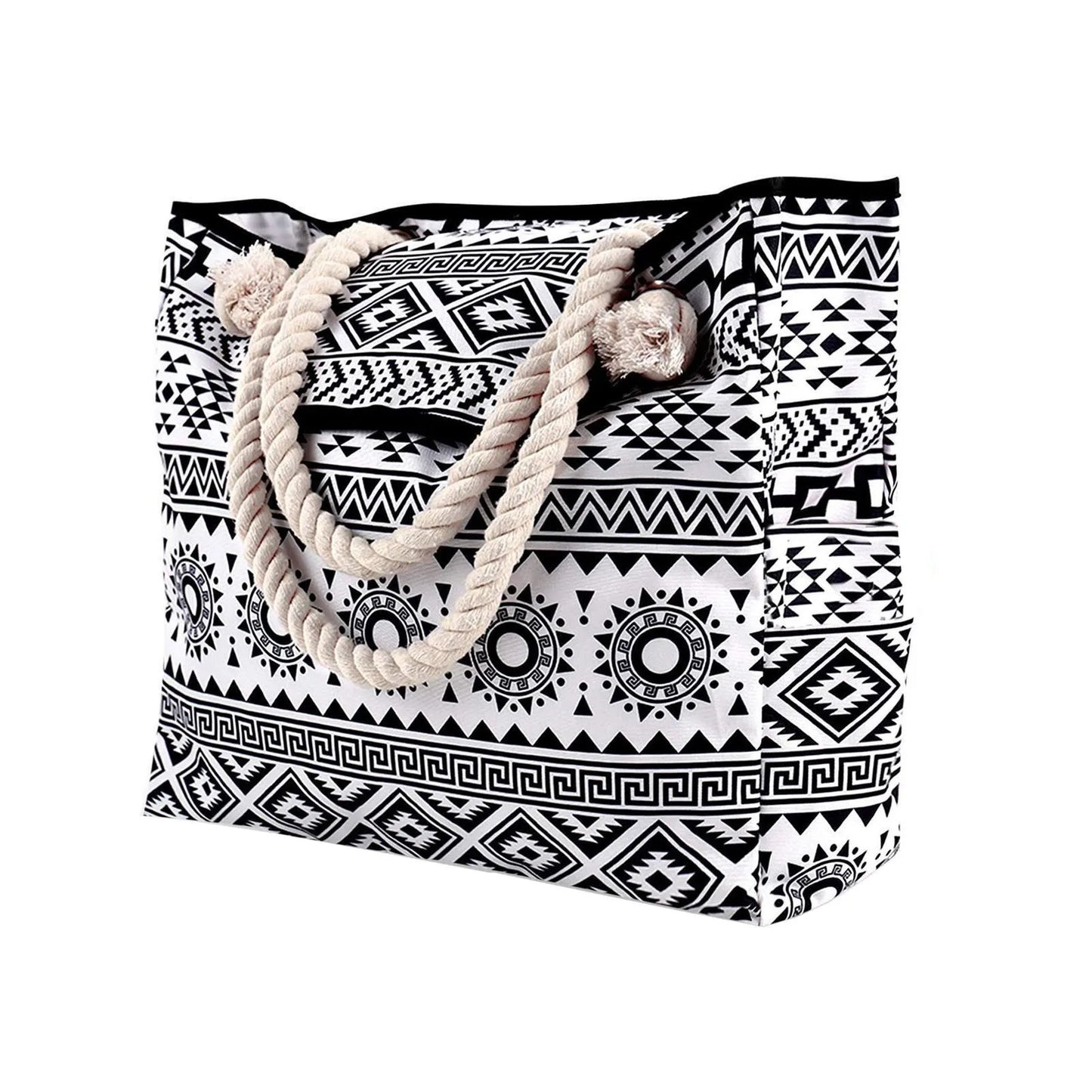 Striped Rope-Handle Beach Tote - The Dock Drop