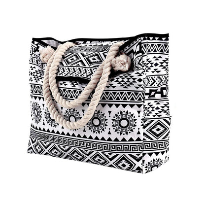 Striped Rope-Handle Beach Tote - The Dock Drop