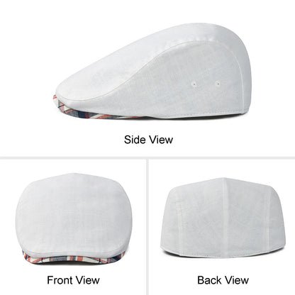 Men's Linen Flat Cap – Lightweight Newsboy Style
